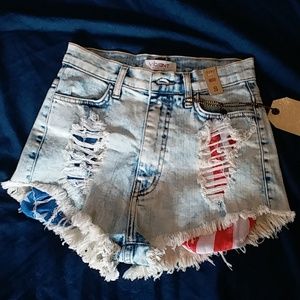 High waist denim shorts Small